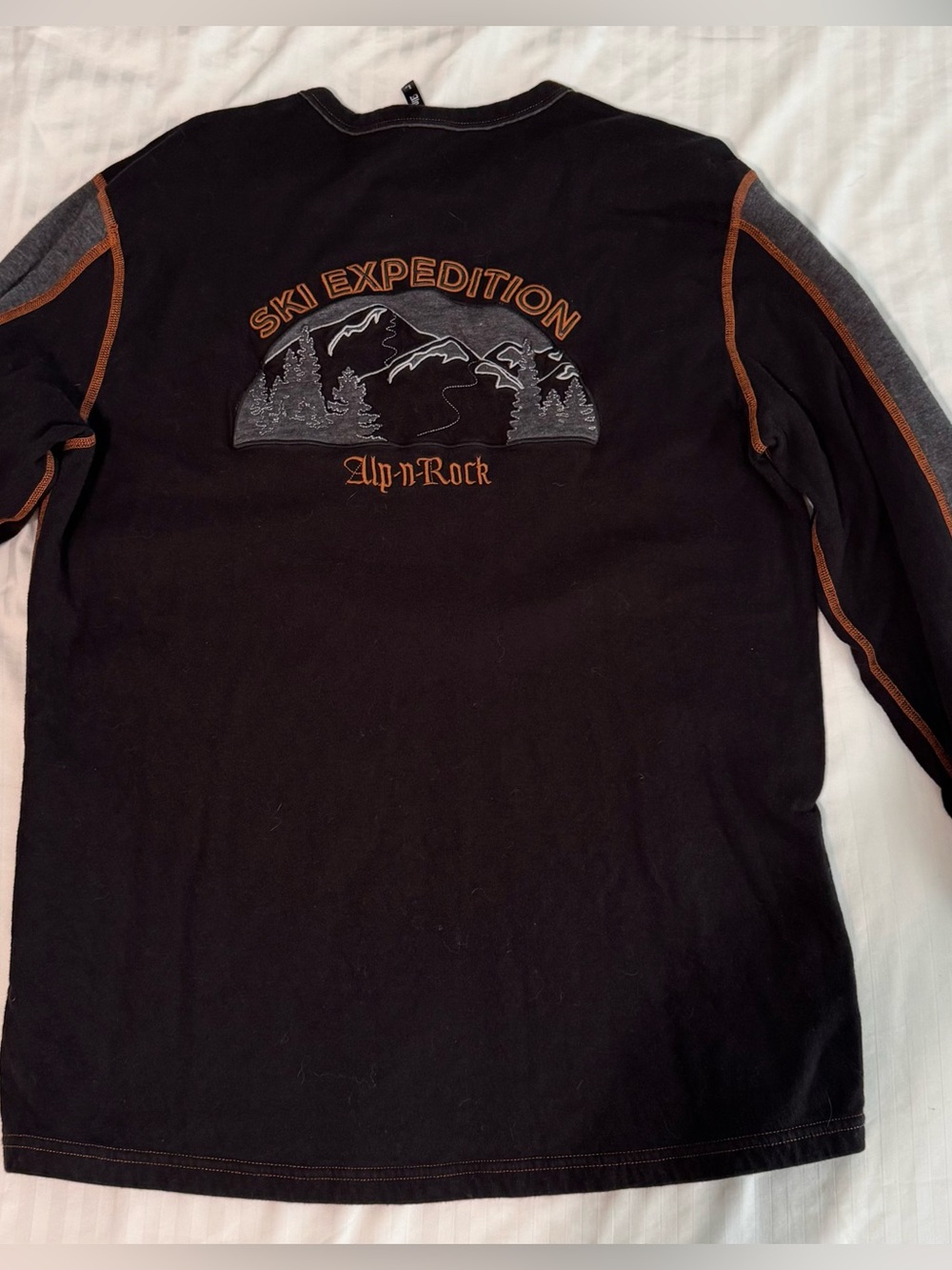 Alp N Rock Black Long Sleeve 'Ski Expedition' Shirt with Orange Trim